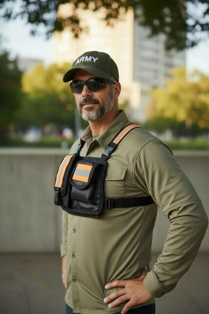 PECHERA TACTICA DEPORTIVA BANDAS REFLECTIVA DESMONTABLE  / GRADO MILITAR