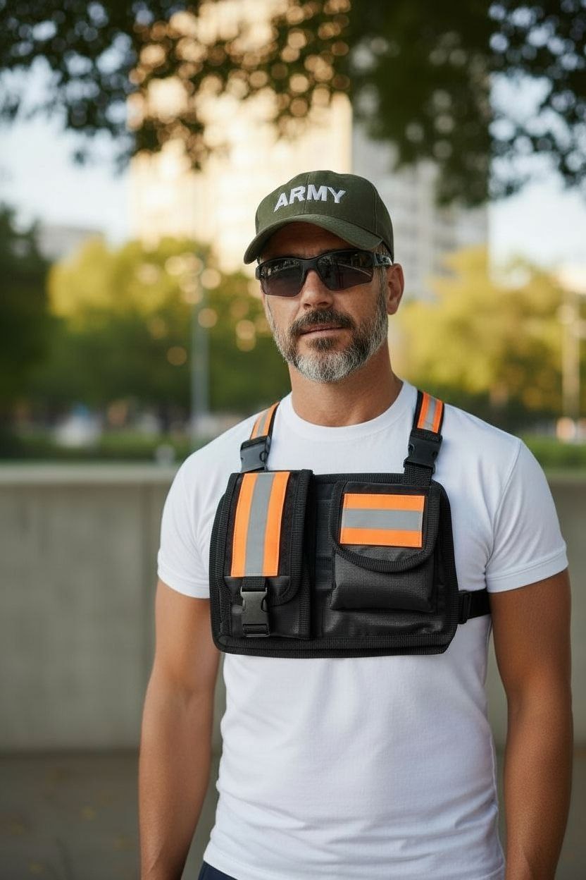 PECHERA TACTICA DEPORTIVA BANDAS REFLECTIVA DESMONTABLE  / GRADO MILITAR