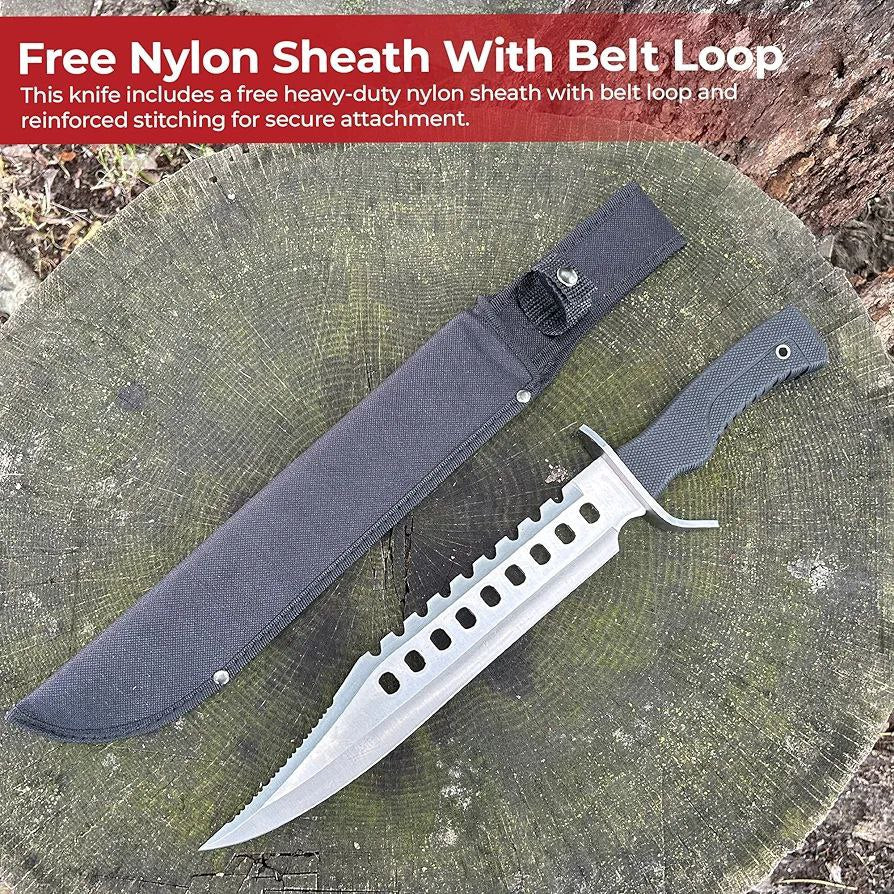 CUCHILLO RAMBO  CEOO21 17 PULGADAS XXL CON MANGO ESTRIA DIAMANTE ANTIDESLIZANTE