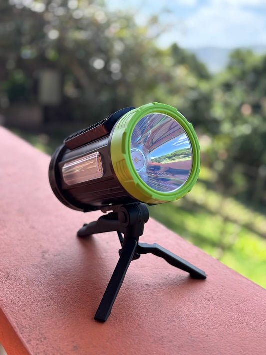 REFLECTOR/LINTERNA DE PATRULLAJE CON TRIPODE MANOS LIBRES DESMONTABLE/SOLAR RECARGABLE