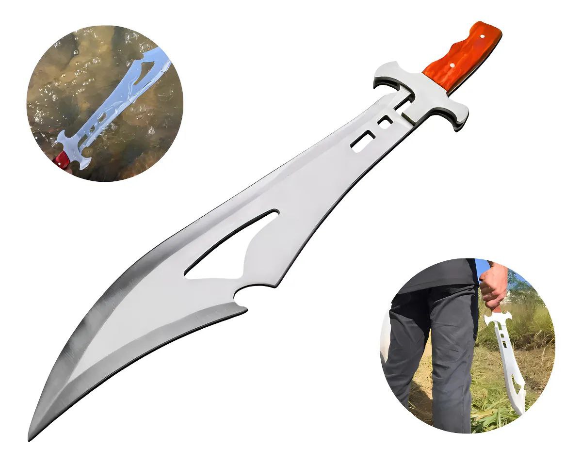 CUCHILLO MACHETE FACAO MEDIEVAL ACERO PULIDO ALTO CARBONO CUCHILLO CAZA CAMPING