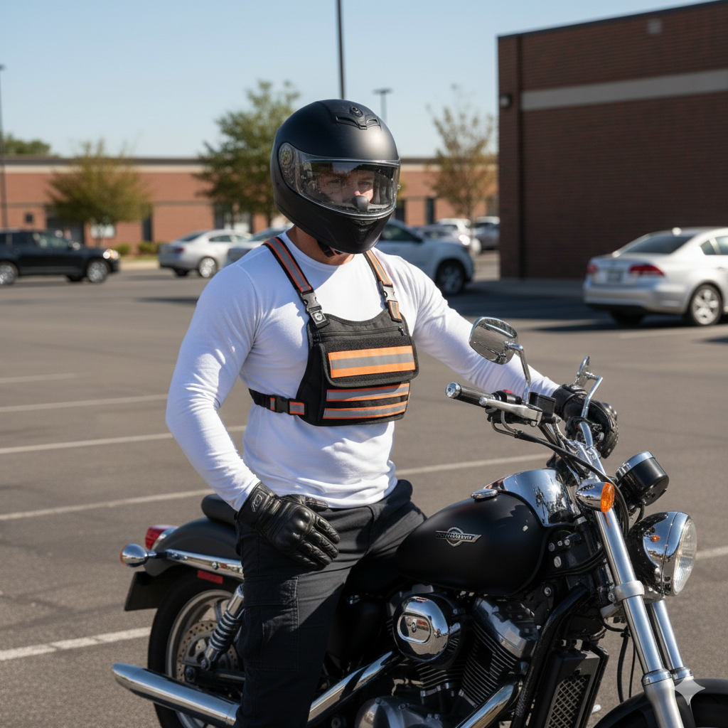 PECHERA TACTICA DEPORTIVA BANDAS REFLECTIVA DESMONTABLE  / BOLSO FRONTAL DE ALMACENAMIENTO EXPANSIBLE