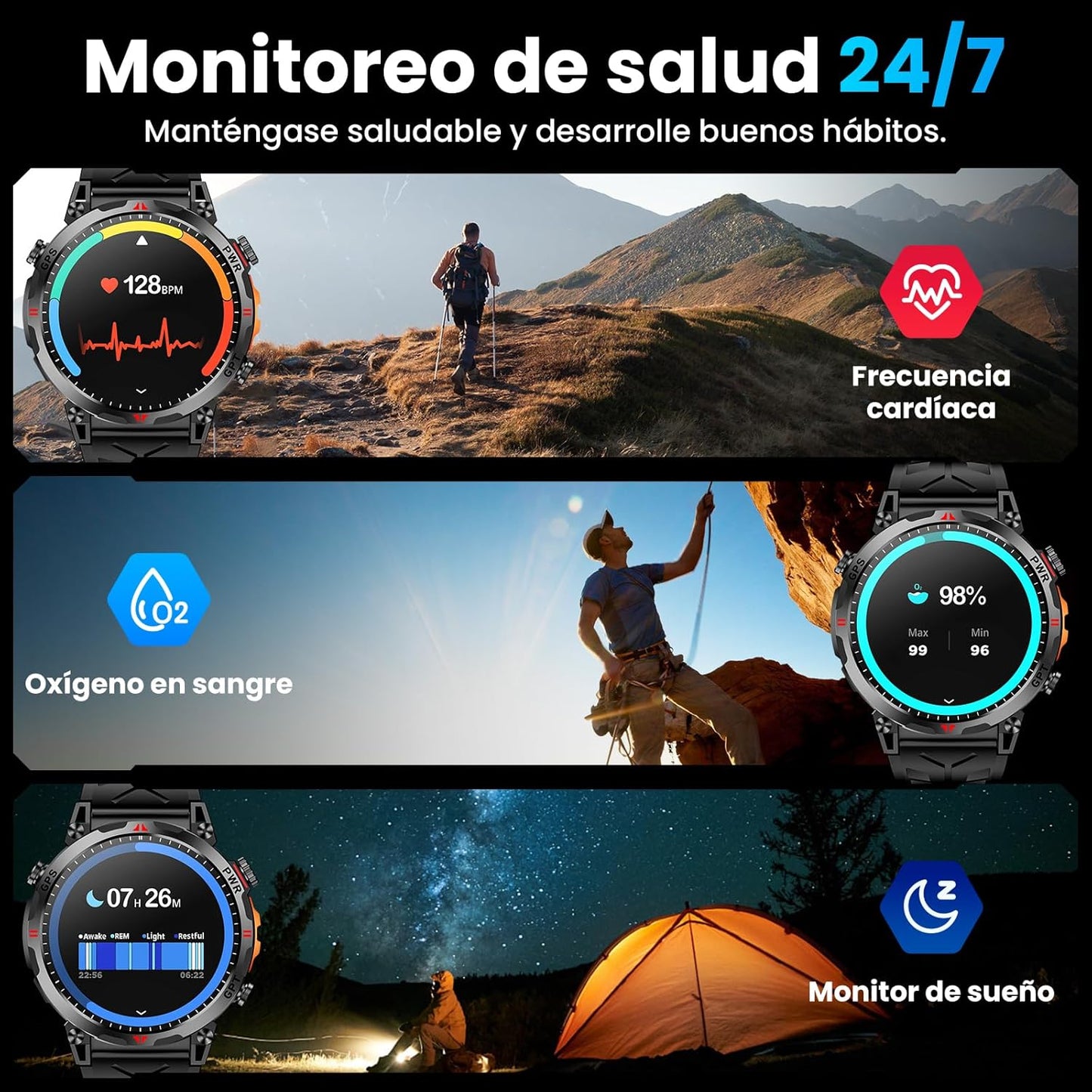 SMARTWATCH MILITAR CON IA Y GPS EN TIEMPO REAL K92