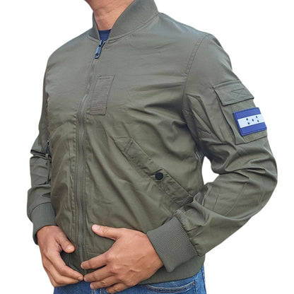 CHUMPA CAZADORA VINTAGE AVIADOR/BOMBERMAN TACTICA DEPORTIVO CORTAVIENTO MULTIDEPOSITOS Y VELCRO