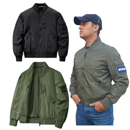 CHUMPA CAZADORA VINTAGE AVIADOR/BOMBERMAN TACTICA DEPORTIVO CORTAVIENTO MULTIDEPOSITOS Y VELCRO